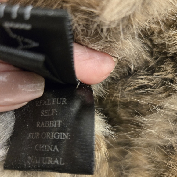 Adrienne Landau Rabbit Fur Pom Pom Cowl/Infinity Scarf - Picture 3 of 3